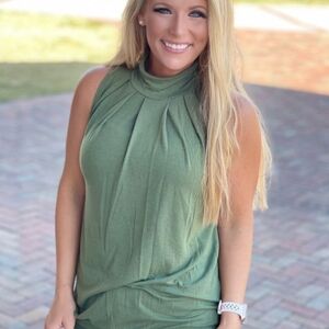 Green Sleeveless Top